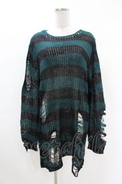 画像1: KILL STAR / Sea Punk Knit Sweater M ブルーグリーン H-25-02-28-1015-SL-TO-KB-ZI