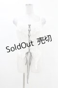 DARK IN LOVE / Punk decadent hole white sleeveless crop top L ホワイト H-25-02-28-1002-PU-TO-KB-ZH