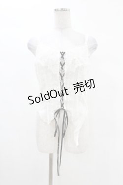 画像1: DARK IN LOVE / Punk decadent hole white sleeveless crop top L ホワイト H-25-02-28-1002-PU-TO-KB-ZH
