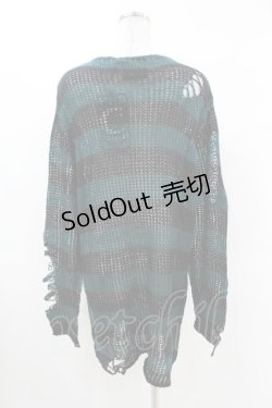 画像2: KILL STAR / Sea Punk Knit Sweater M ブルーグリーン H-25-02-28-1015-SL-TO-KB-ZI