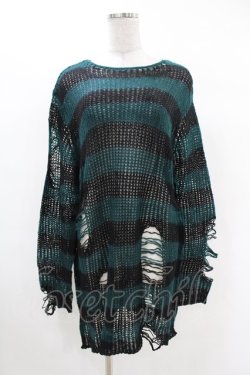 画像1: KILL STAR / Sea Punk Knit Sweater M ブルーグリーン H-25-02-28-1016-SL-TO-KB-ZH