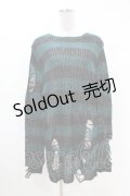 KILL STAR / Sea Punk Knit Sweater S ブルーグリーン H-25-02-28-1018-SL-TO-KB-ZI