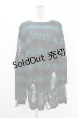 KILL STAR / Sea Punk Knit Sweater S ブルーグリーン H-25-02-28-1018-SL-TO-KB-ZI