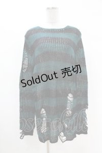 KILL STAR / Sea Punk Knit Sweater S ブルーグリーン H-25-02-28-1018-SL-TO-KB-ZI