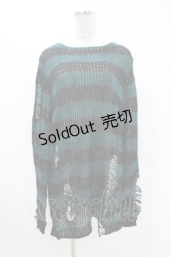 画像1: KILL STAR / Sea Punk Knit Sweater S ブルーグリーン H-25-02-28-1020-SL-TO-KB-ZT613