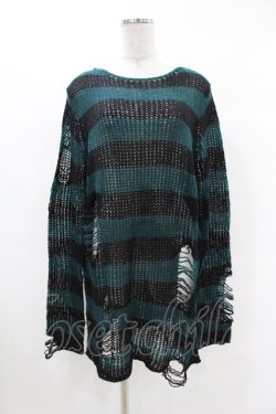 画像1: KILL STAR / Sea Punk Knit Sweater S ブルーグリーン H-25-02-28-1021-SL-TO-KB-ZH