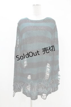 画像1: KILL STAR / Sea Punk Knit Sweater S ブルーグリーン H-25-02-28-1022-SL-TO-KB-ZI