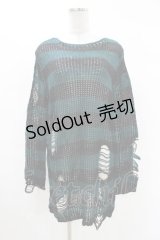 KILL STAR / Sea Punk Knit Sweater XS ブルーグリーン H-25-02-28-1023-SL-TO-KB-ZH