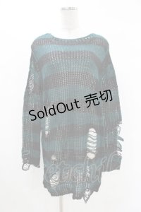 KILL STAR / Sea Punk Knit Sweater XS ブルーグリーン H-25-02-28-1023-SL-TO-KB-ZH