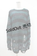 KILL STAR / Sea Punk Knit Sweater XS ブルーグリーン H-25-02-28-1024-SL-TO-KB-ZH