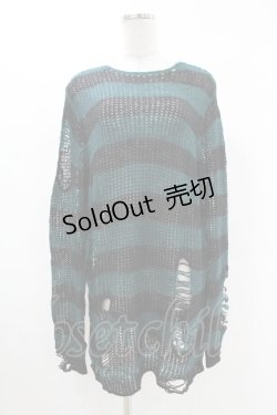 画像1: KILL STAR / Sea Punk Knit Sweater XS ブルーグリーン H-25-02-28-1024-SL-TO-KB-ZH