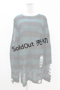KILL STAR / Sea Punk Knit Sweater XS ブルーグリーン H-25-02-28-1026-SL-TO-KB-ZT0407S