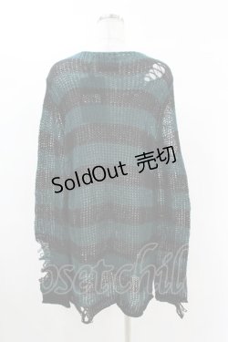 画像2: KILL STAR / Sea Punk Knit Sweater XS ブルーグリーン H-25-02-28-1026-SL-TO-KB-ZT0407S