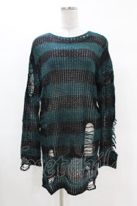 KILL STAR / Sea Punk Knit Sweater XS ブルーグリーン H-25-02-28-1027-SL-TO-KB-ZI