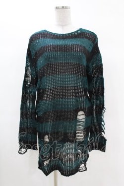 画像1: KILL STAR / Sea Punk Knit Sweater XS ブルーグリーン H-25-02-28-1027-SL-TO-KB-ZI
