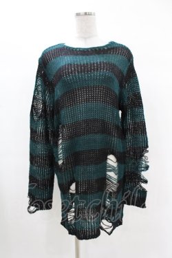 画像1: KILL STAR / Sea Punk Knit Sweater XS ブルーグリーン H-25-02-28-1028-SL-TO-KB-ZY