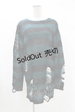 画像1: KILL STAR / Sea Punk Knit Sweater XS ブルーグリーン H-25-02-28-1028-SL-TO-KB-ZY