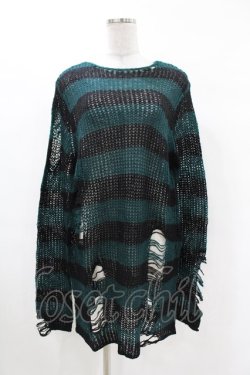 画像1: KILL STAR / Sea Punk Knit Sweater XS ブルーグリーン H-25-02-28-1029-SL-TO-KB-ZH