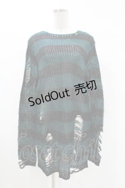 画像1: KILL STAR / Sea Punk Knit Sweater XS ブルーグリーン H-25-02-28-1029-SL-TO-KB-OS