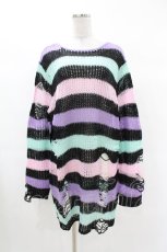 画像1: 【SALE】KILL STAR / Pastel Punk Knit Sweater L 黒×ピンク×パープル×ミント H-25-02-28-1031-SL-TO-KB-ZT051 (1)