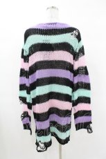 画像2: 【SALE】KILL STAR / Pastel Punk Knit Sweater L 黒×ピンク×パープル×ミント H-25-02-28-1031-SL-TO-KB-ZT051 (2)