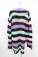 画像2: KILL STAR / Pastel Punk Knit Sweater L 黒×ピンク×パープル×ミント H-25-02-28-1036-SL-TO-KB-ZI (2)