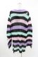 画像2: KILL STAR / Pastel Punk Knit Sweater L 黒×ピンク×パープル×ミント H-25-02-28-1039-SL-TO-KB-ZT356 (2)
