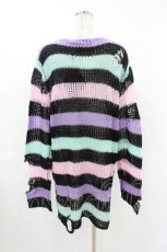 画像2: KILL STAR / Pastel Punk Knit Sweater M 黒×ピンク×パープル×ミント H-25-02-28-1044-SL-TO-KB-OS (2)