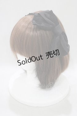 画像1: BABY,THE STARS SHINE BRIGHT / グログランリボンレースカチューシャ  ブラック H-25-02-28-066-BA-AC-NS-ZH