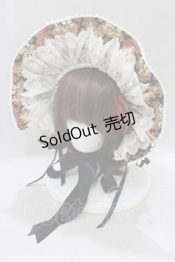 画像1: ALICE and the PIRATES / 追憶のオーナメントローズ柄ボンネット  ブラック H-25-02-28-076-PA-AC-NS-ZH