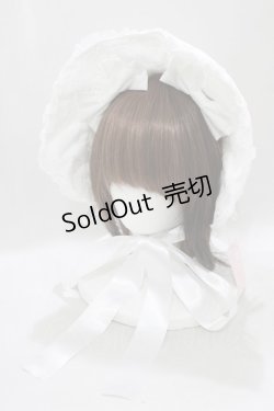 画像1: metamorphose / 無地ラッセルレースつきボンネット  オフ H-25-02-28-077-ME-AC-NS-ZH