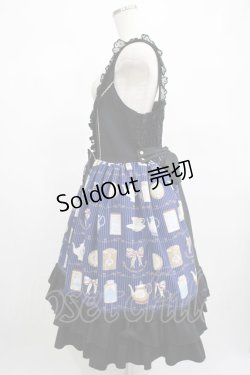 画像2: metamorphose / 【プラスサイズ】Classic Tea House ジャンパースカート プラスサイズ ブルー H-25-02-28-006-ME-OP-NS-ZH