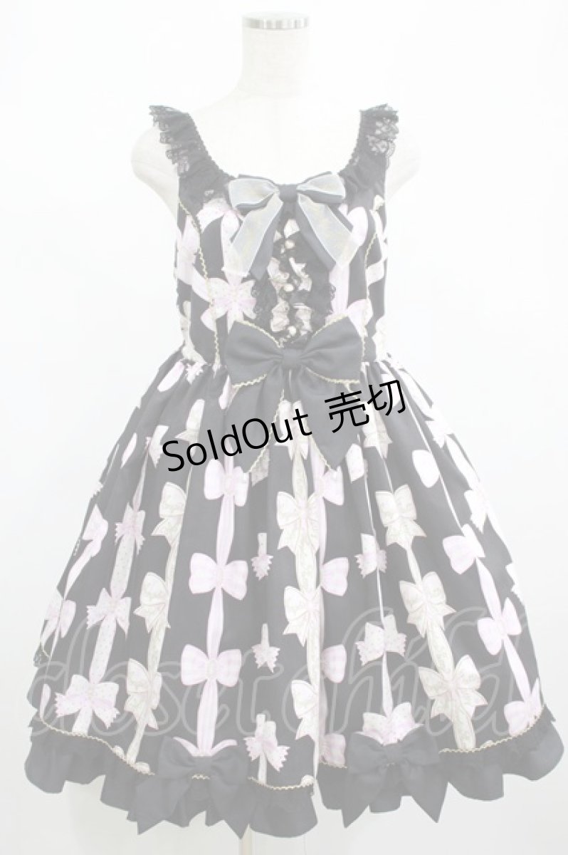 画像1: Angelic Pretty / Jewelry Ribbon Princessジャンパースカート Free ブラック H-25-02-28-007-AP-OP-NS-ZH (1)