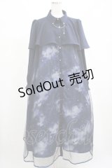 axes femme / テレスコーププリントケープ風ワンピース L ネイビー H-25-02-28-014-AX-OP-NS-ZH