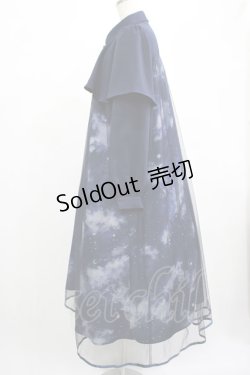 画像2: axes femme / テレスコーププリントケープ風ワンピース L ネイビー H-25-02-28-014-AX-OP-NS-ZH