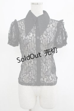 画像1: KILL STAR / Vexina Lace Collar Blouse XS ブラック H-25-03-01-034-SL-BL-KB-ZH