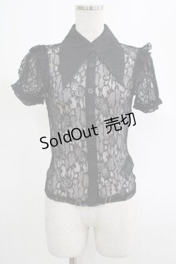 画像1: KILL STAR / Vexina Lace Collar Blouse XS ブラック H-25-03-01-042-SL-BL-KB-ZH