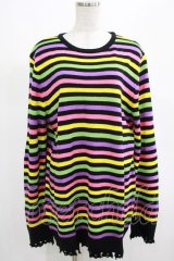 KILL STAR / Rainbow Warrior Knit Sweater S 黒×レインボー H-25-03-01-050-SL-TO-KB-ZI