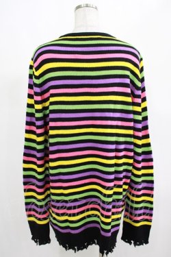 画像3: KILL STAR / Rainbow Warrior Knit Sweater S 黒×レインボー H-25-03-01-050-SL-TO-KB-ZI