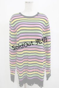 KILL STAR / Rainbow Warrior Knit Sweater XS 黒×レインボー H-25-03-01-054-SL-TO-KB-ZS
