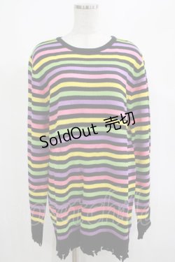 画像1: KILL STAR / Rainbow Warrior Knit Sweater XS 黒×レインボー H-25-03-01-054-SL-TO-KB-ZS
