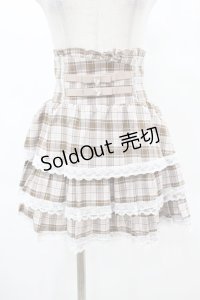 Princess Melody / チェック&無地3段フリルスカート Free ピンクベージュ H-25-03-01-1041-EL-SK-NS-ZH