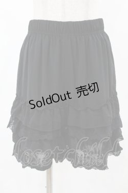 画像1: axes femme POETIQUE / レースフリルペチパンツ M ブラック H-25-03-01-1047-AX-PA-NS-ZH