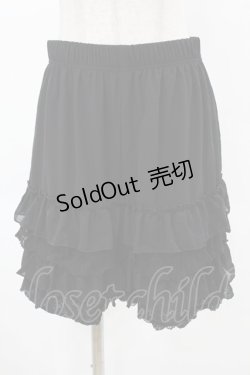 画像1: axes femme POETIQUE / レースフリルペチパンツ M ブラック H-25-03-01-1049-AX-PA-NS-ZH