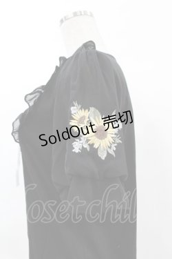 画像3: axes femme POETIQUE / ヒマワリ刺繍フリルカットプルオーバー M ブラック H-25-03-01-1055-AX-TO-NS-ZH