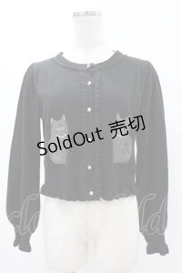 axes femme kawaii / 猫会ニットカーデ M ブラック H-25-03-01-1061-AX-TO-NS-ZH