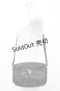Maison de FLEUR / ビジューリボンフリルミニショルダー  ブラック H-25-03-01-1019-LO-BG-NS-ZH