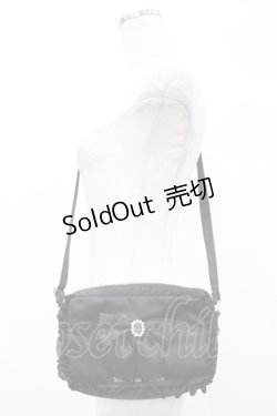 画像1: Maison de FLEUR / ビジューリボンフリルミニショルダー  ブラック H-25-03-01-1019-LO-BG-NS-ZH