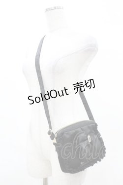 画像2: Maison de FLEUR / ビジューリボンフリルミニショルダー  ブラック H-25-03-01-1019-LO-BG-NS-ZH