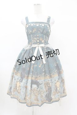 画像1: metamorphose / 黒猫と魔法の地図リボンジャンパースカート サイズ1  H-25-03-01-1030-ME-OP-NS-ZH